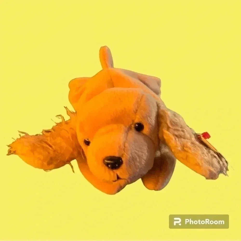 TY Stuffed Tan Dog with fluffy ears